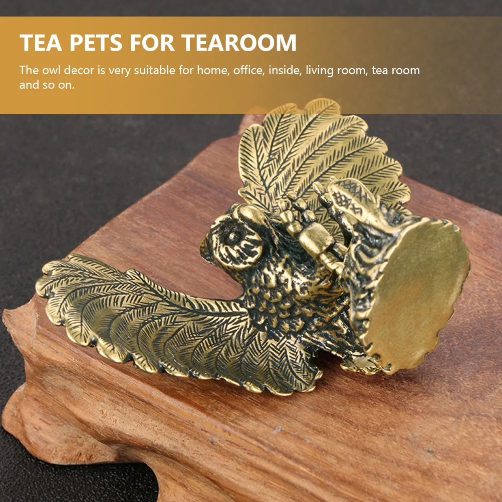 

Owl Copper Ornaments Home Decor Shelf Statue Desktop Accesories Figurine Decoration Figurines