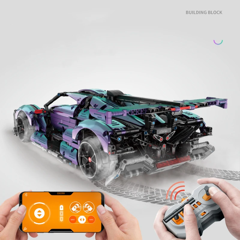 

Technical RC Vehicle Building Block Super Sport Car 1:10 Scale Model Apollo Ie Intensa Emozione 2.4GHZ Remote Control Toy Brick