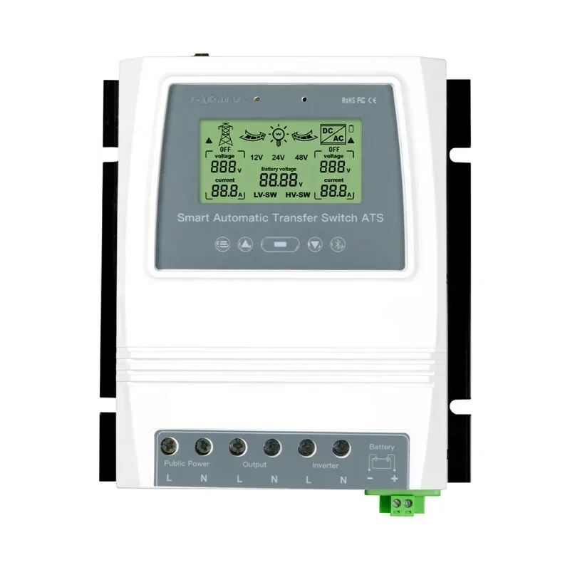 Solar DC Automatic Transfer Switch  Changeover Switch between Solar Wind Battery Grid Utility APP Remote Control Monitoring