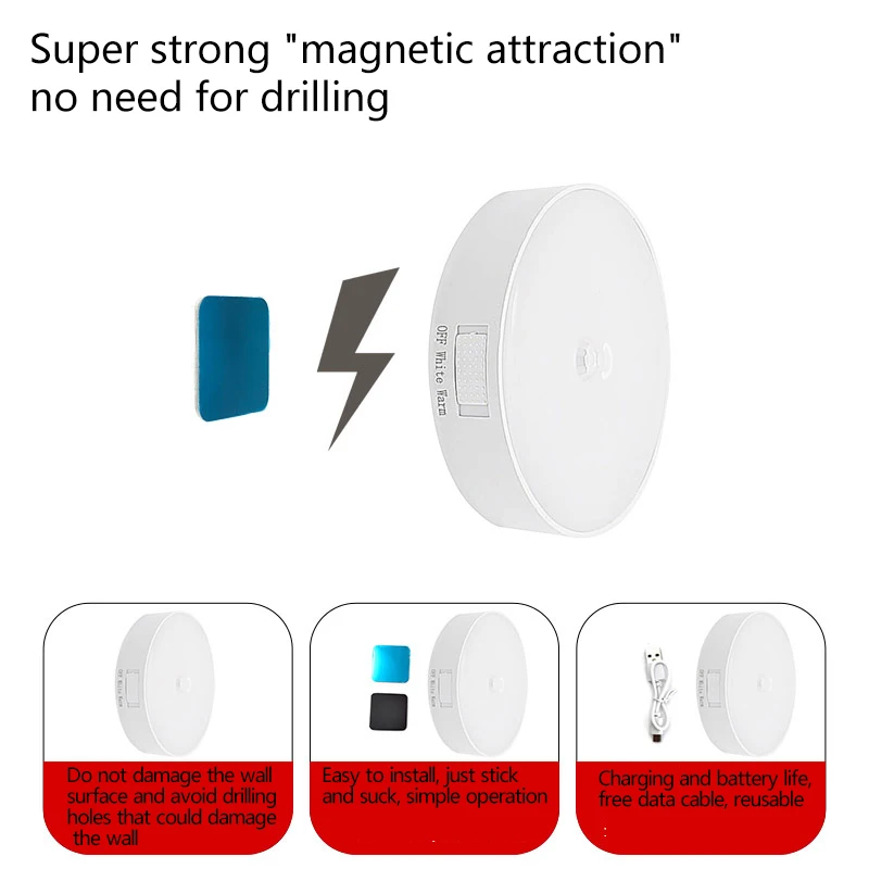 ضوء ليلي LED، ضوء مستشعر جسم الإنسان، شحن USB، ممر غرفة المعيشة، ممر المهجع، مصباح بجانب السرير لغرفة النوم