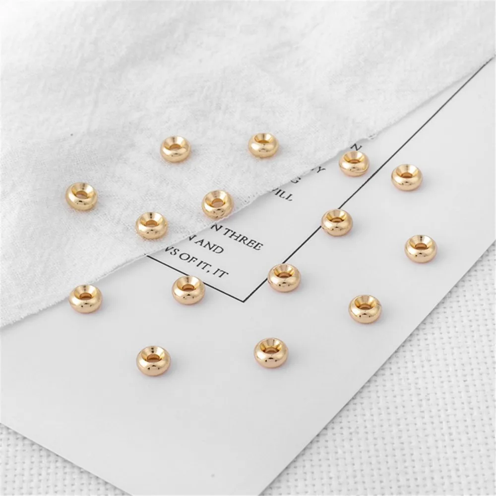100PCS 2*4mm 5*6mm Silver Color Retaining Silver Beads, Copper-clad Thick Silver, DIY Bracelet, Wheel Beads