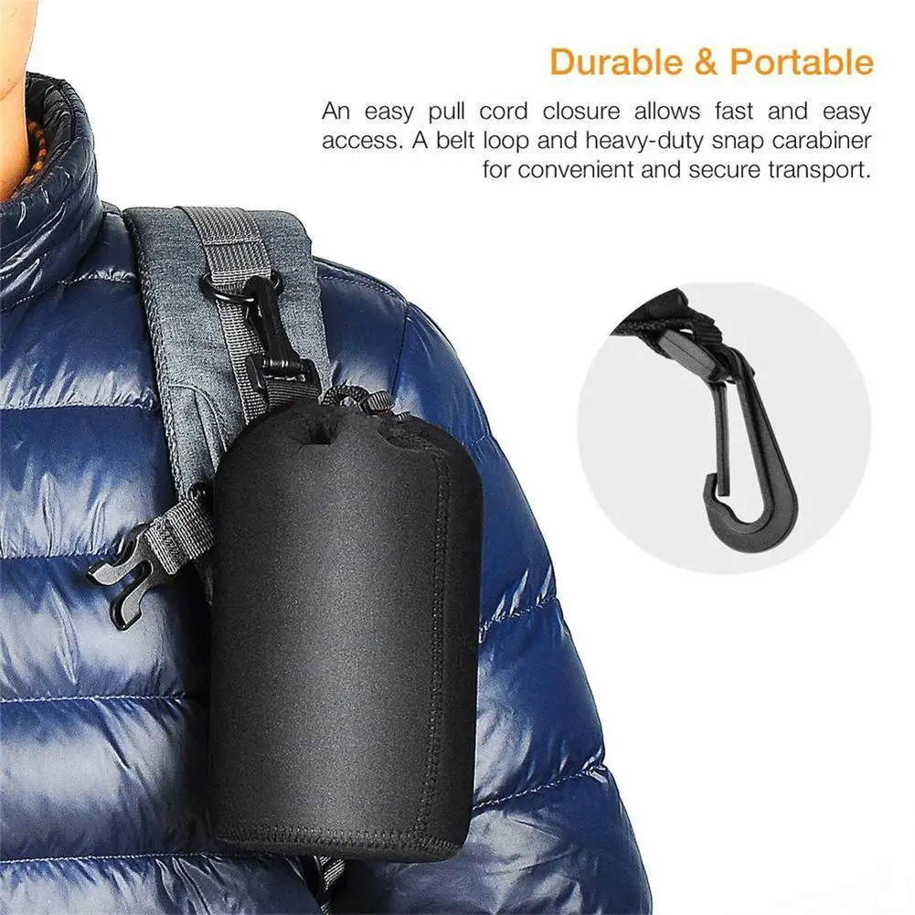 Bolsa impermeable para lente de cámara, bolsa con cordón para Canon, Sony, Nikon, DSLR, accesorios para lente de cámara, funda con gancho S, M, L, XL, tamaño