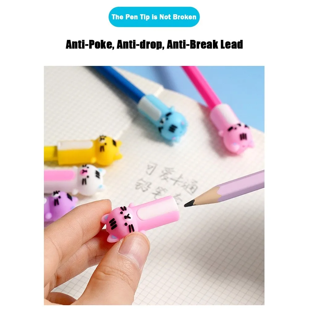 Cat Shape Pencil Nib Protective Cap Correction Stationery 2 in 1 Pencil Extender Capybaras Pen Top Protector