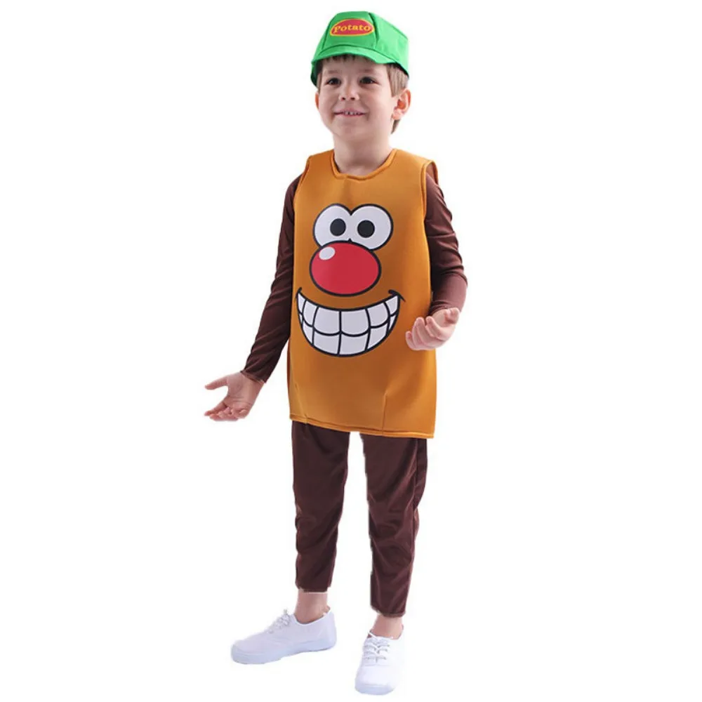 

Food Fruit Veggie Costume Pumpkin Cloak Performance Stage Children Cosplay Costume Doll Role-playing Parent-child