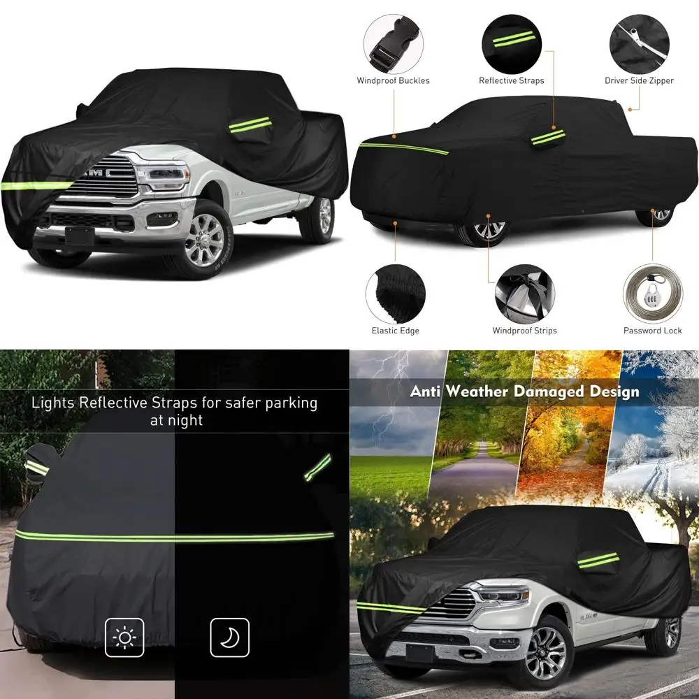 

Всепогодный ветрозащитный автомобильный чехол PEVA для Dodge Ram 1500 Crew Cab 1998-2022 гг. Короткие грузовики длиной 5,5 футов, защита для тяжелых условий эксплуатации