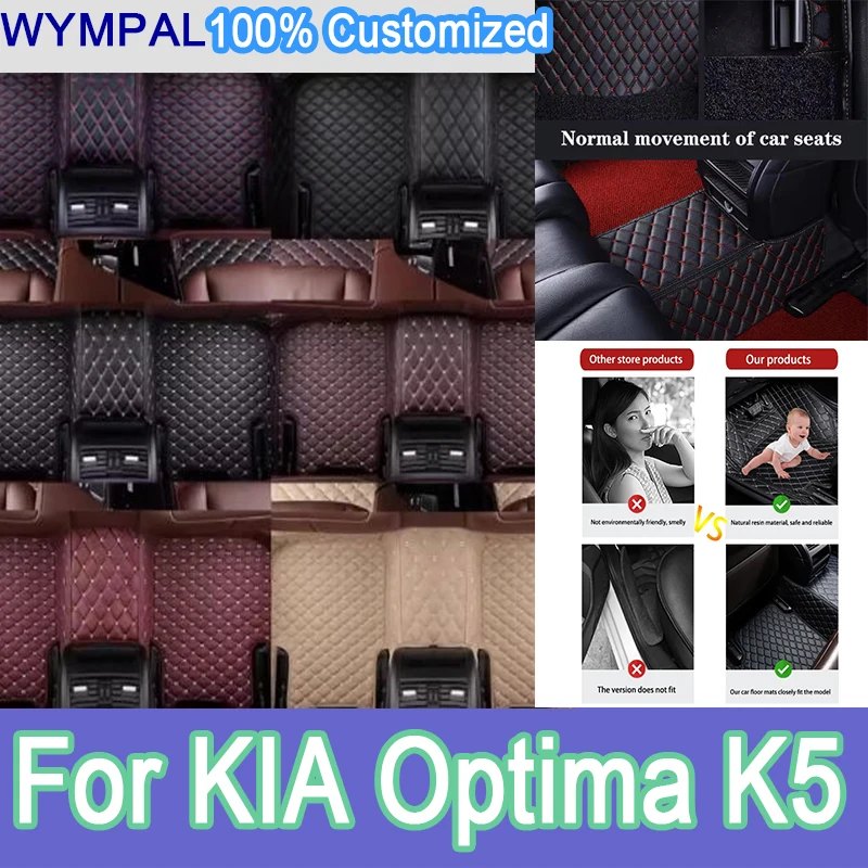 

Luxury Car Floor Mats Interior Leather Carpets For KIA Optima K5 2015 2014 2013 2012 2011 Auto Accessories Custom Rug Waterproof