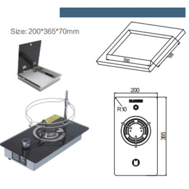 RV Gas Stove Tempered Glass Single Burner Cooktop Adjustable Fire Cooking Bench for Camper Caravan Boat Single Stove Gas Stove