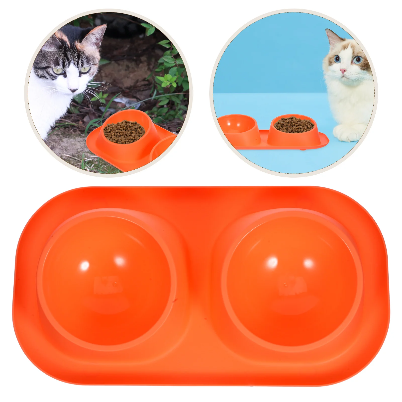 

Dog Bowl: Double Pet Food And Water Bowls With Non-Slip Base - Plastic Cat Feeder For Small Pets - Feeding Dish For Indoor And O