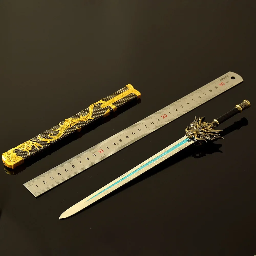 30CM The Legend of Qin Chinese Anime Peripheral Sleeping Dragon Sword Full Metal Craft Weapon Model Gift Box Kolekcjonerska zabawka dla chłopca