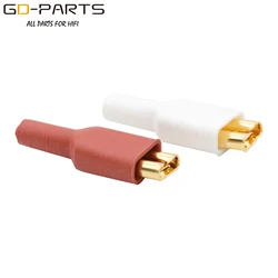 EIZZ 24K Gold Plated Brass 6.3mm Female Terminal Socket Nose Plug With Insulating Tube For 0.5mm-1.5mm2 Wire Hifi Audio DIY