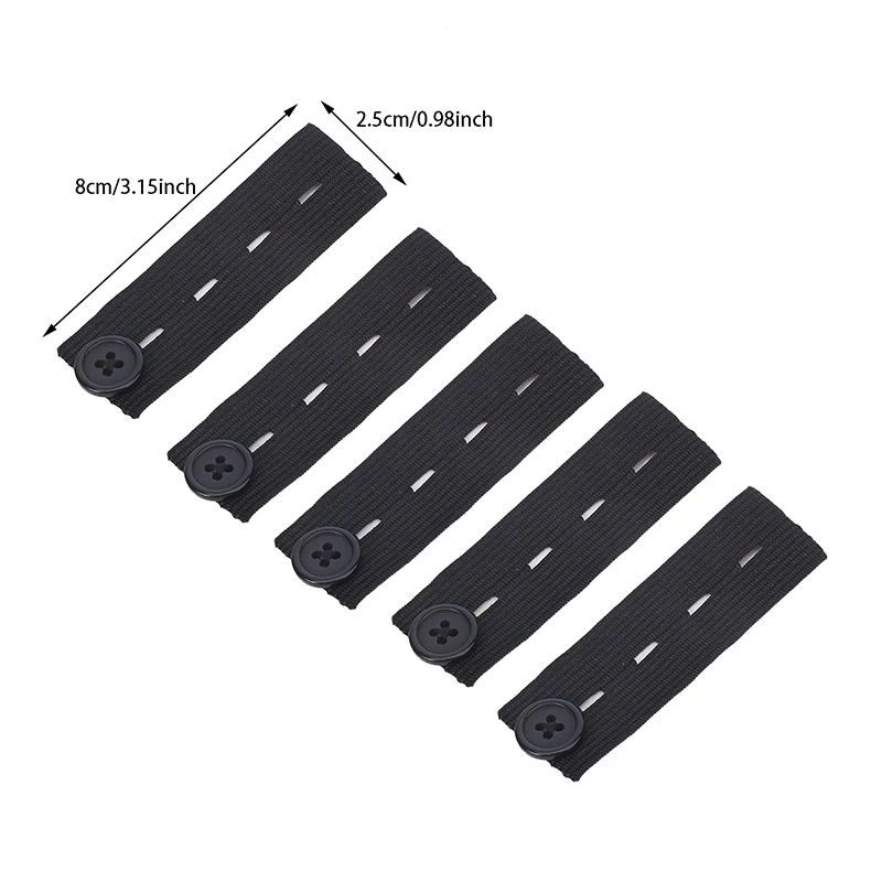 5pcs Denim Extenders Elastic Extended Buttons Adjustable Clothes Fastener Trousers Pants Jeans Waist Belt Extension Snap Buckle