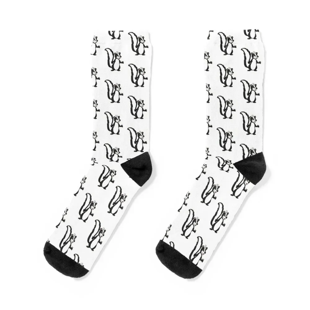 Cartoon skunk Socks Sports funny sock anti slip football bright garter Socks Ladies Men's