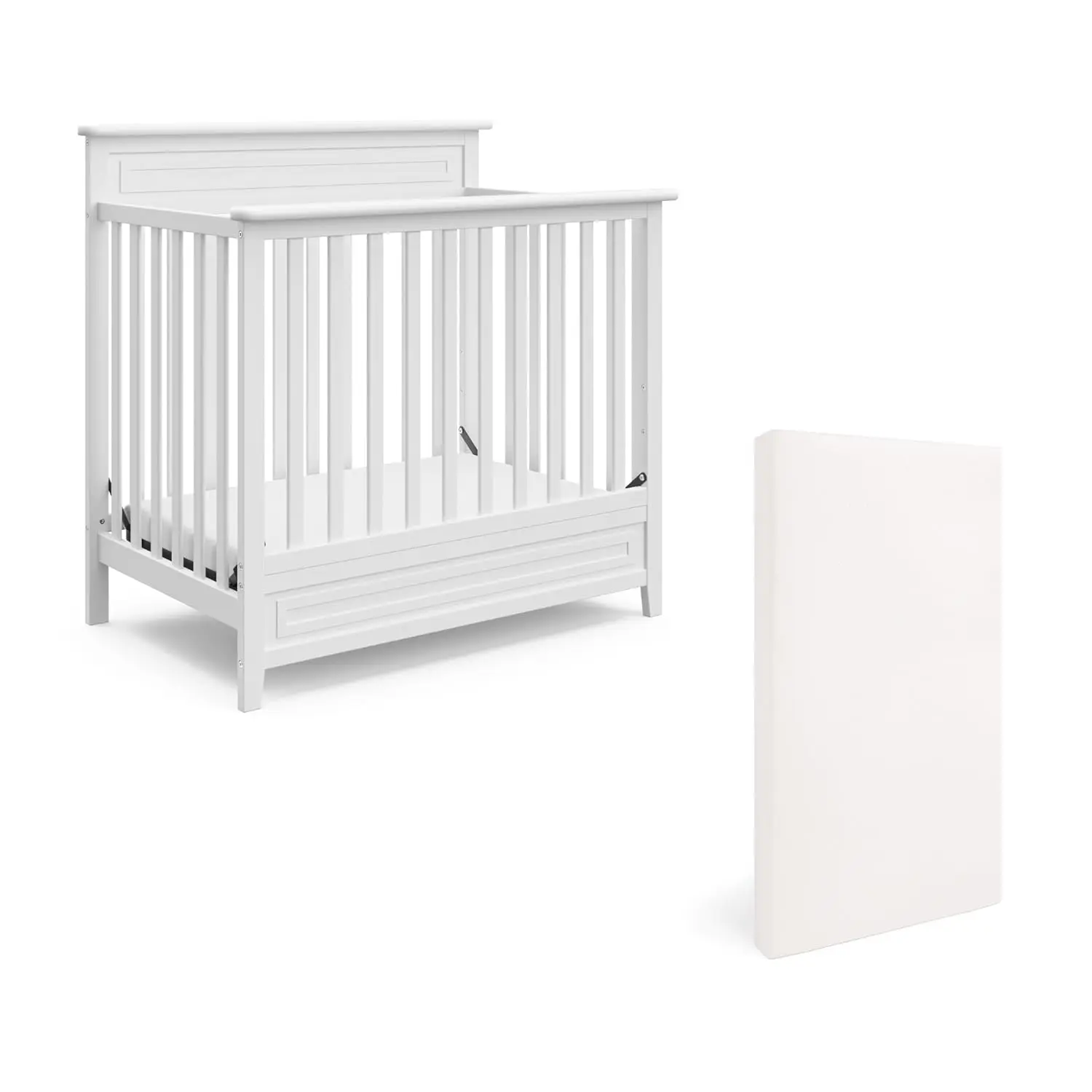 Storkcraft Petal 4-in-1 Convertible Mini Crib (White) – Gold Certified, Converts to Daybed and Twin-Size Bed, Include