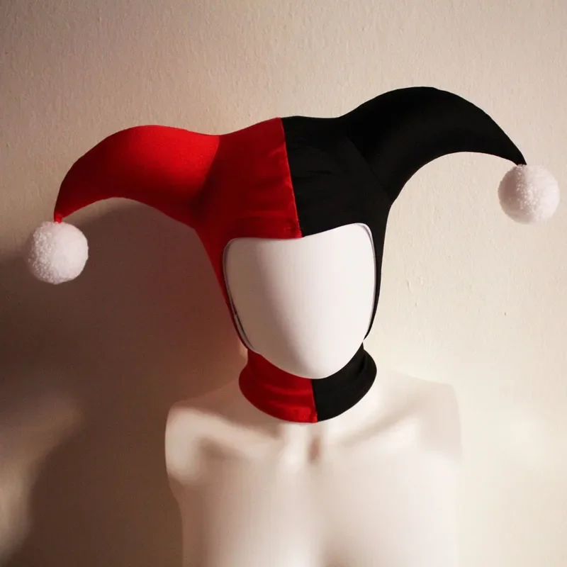 Halloween Jester Cosplay Black/Red Hat for Adult Cosplay Hat Red Black Hat Halloween Party Clown Cartoon Cute Accessories Prop
