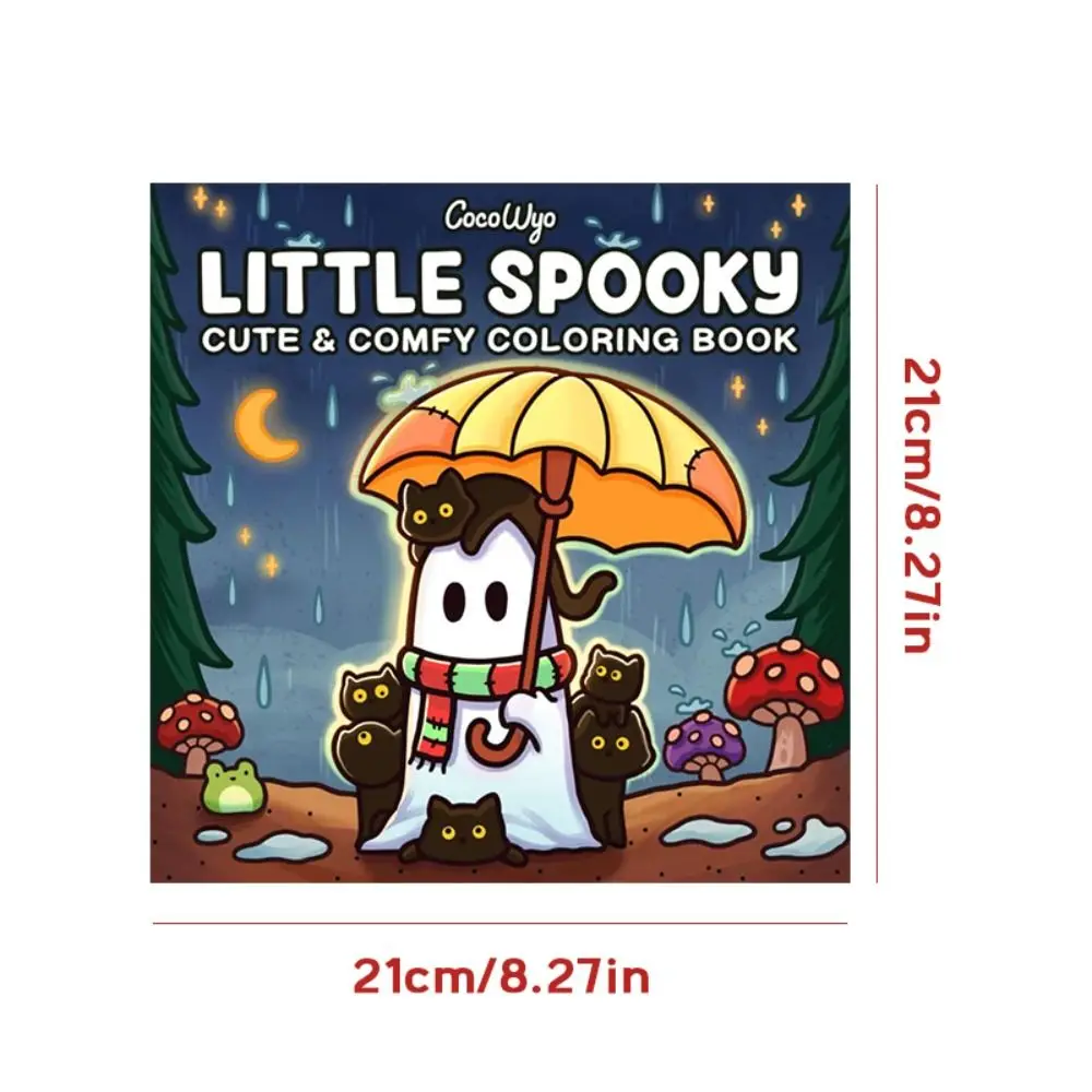 Libro da colorare Spooky Cutie con adorabili creature raccapriccianti, libro di scarabocchi educativi in momenti accoglienti per il relax