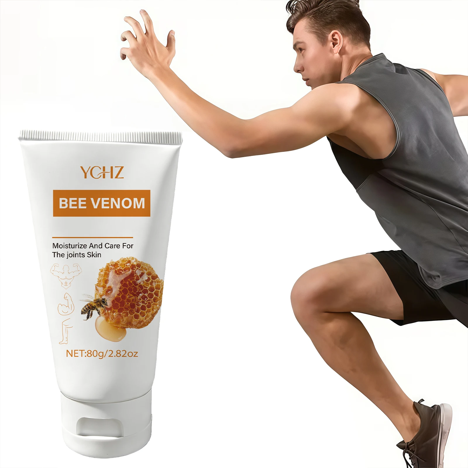 Bee Venom Massage Skin Care Cream | Fast-Absorbing, Non-Greasy Formula, Containing Turmeric and Bee Venom Extracts, Specially Designed for Knees, Arms, Lumbar Spine, and Neck, Rich in Glycerin, Suitable for All Skin Types.