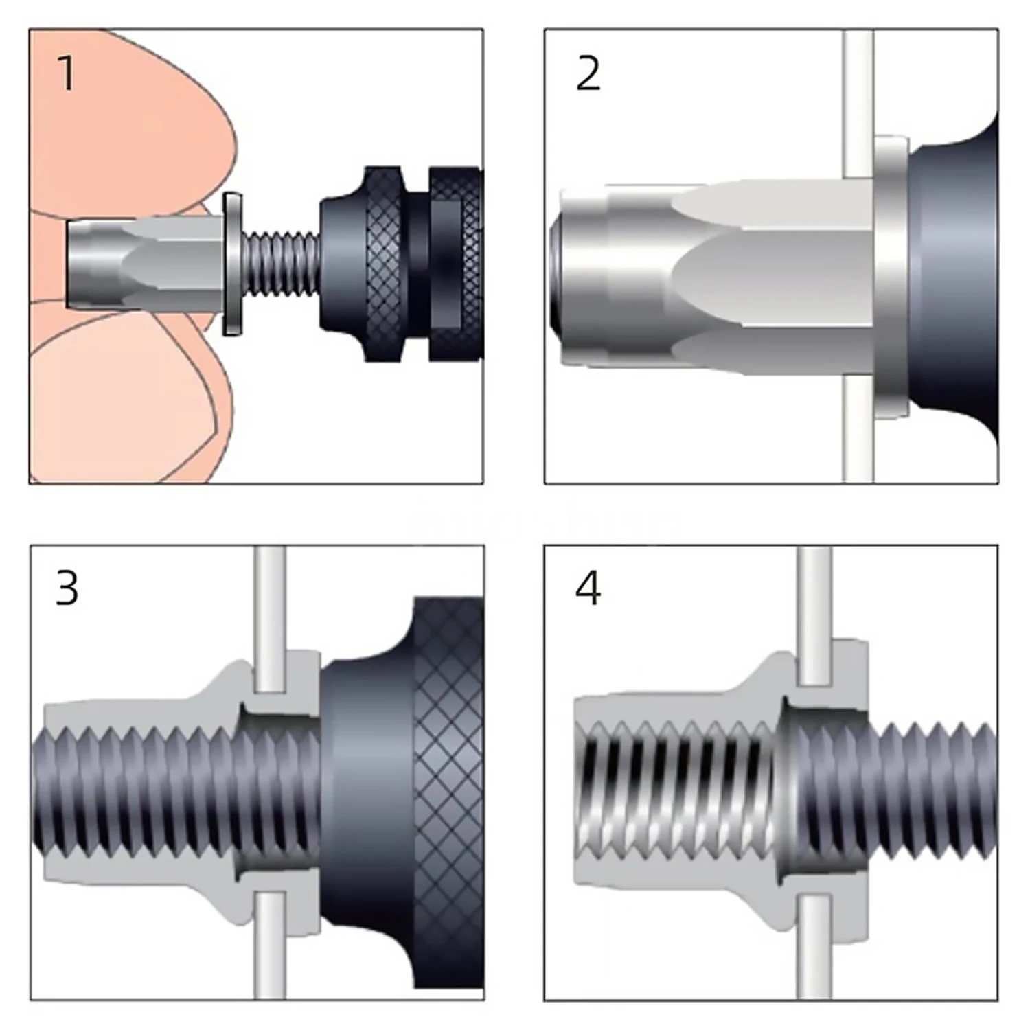 300/220/90pcs M3 M4 M5 M6 M8 M10 M12 Zinc Plated Carbon Steel Flat Head Rivet Nuts OR BT606 Manual Riveter Gun Nut Gun