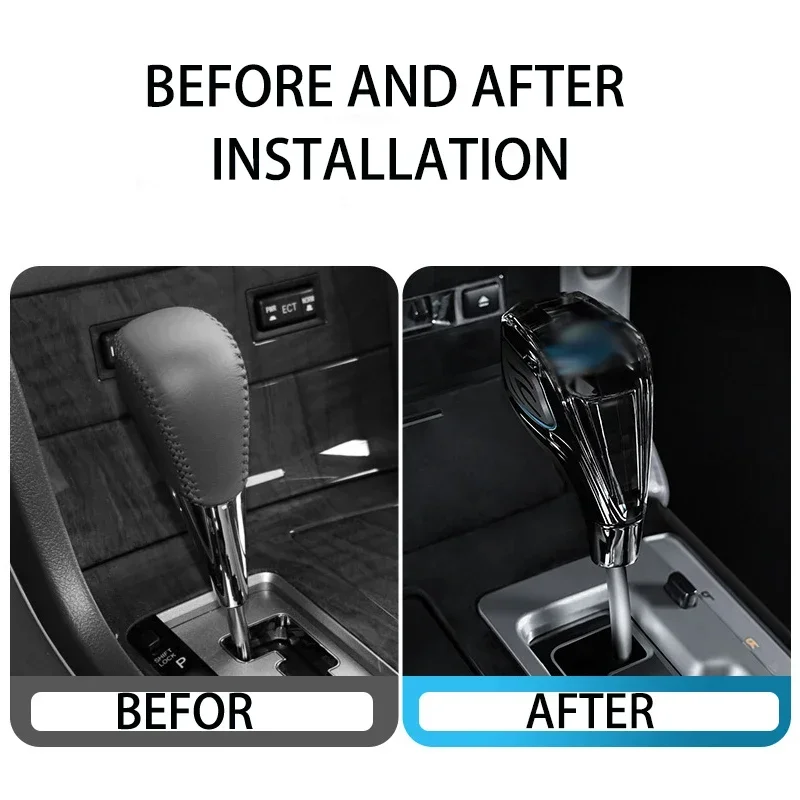 Crystal Shift Knob, Type-C Seven Color illuminated Gear Head, Suitable For Toyota/Kia/Lexus/Volkswagen/Mitsubishi/Nissan/Mazda
