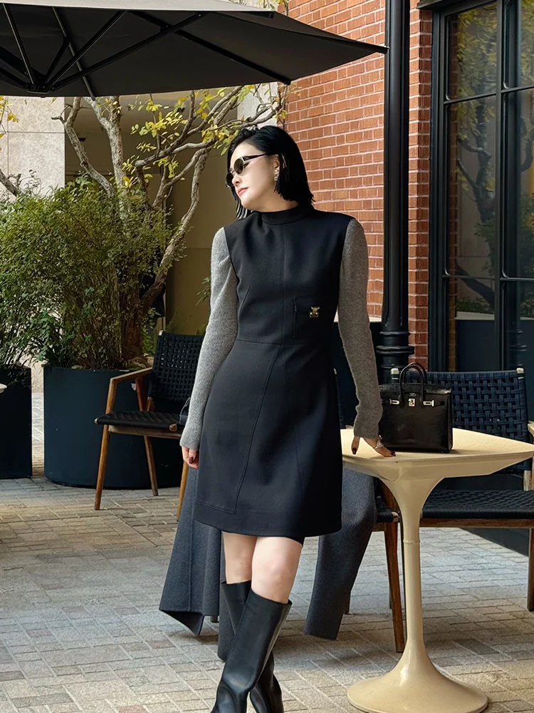 

Элегантное платье Ele Bla Svel Louie Dr из австралийской шерсти класса люкс в стиле Old Money для женщин Ele Par Dr