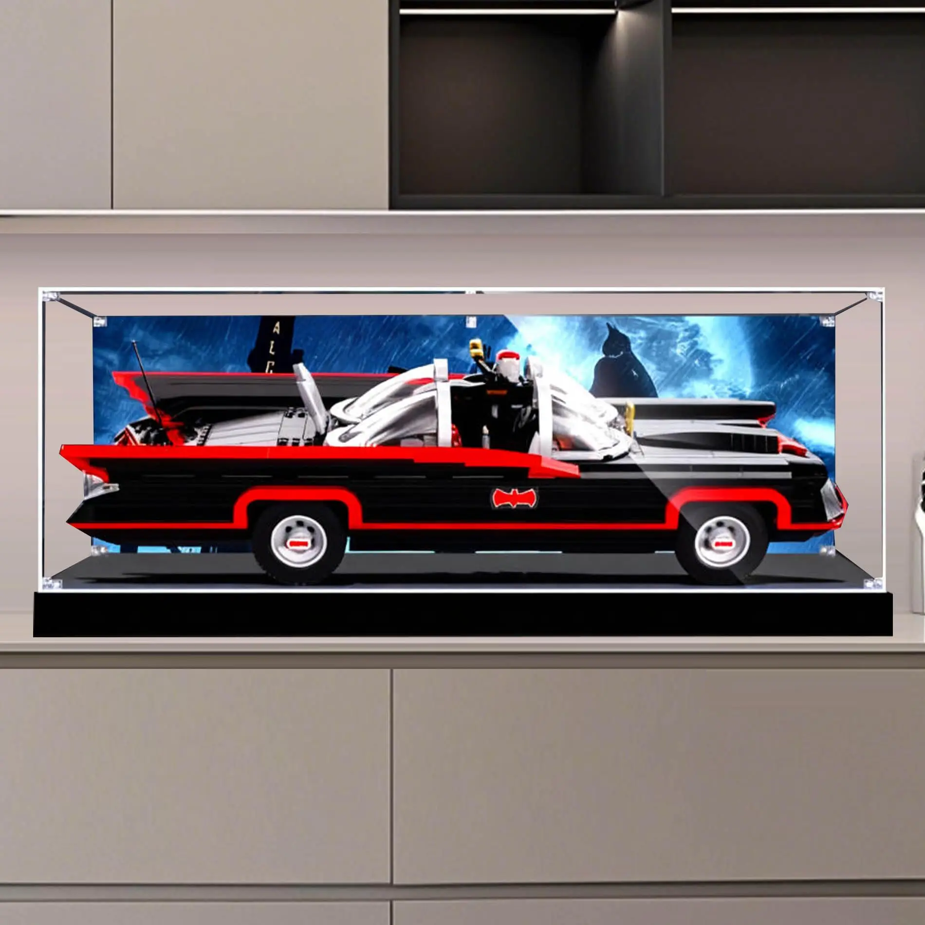 Vitrina acrílica para modelo Batmobile Lego 76328 gigante, caja de presentación transparente a prueba de polvo para Lego 76328 (solo estuche)