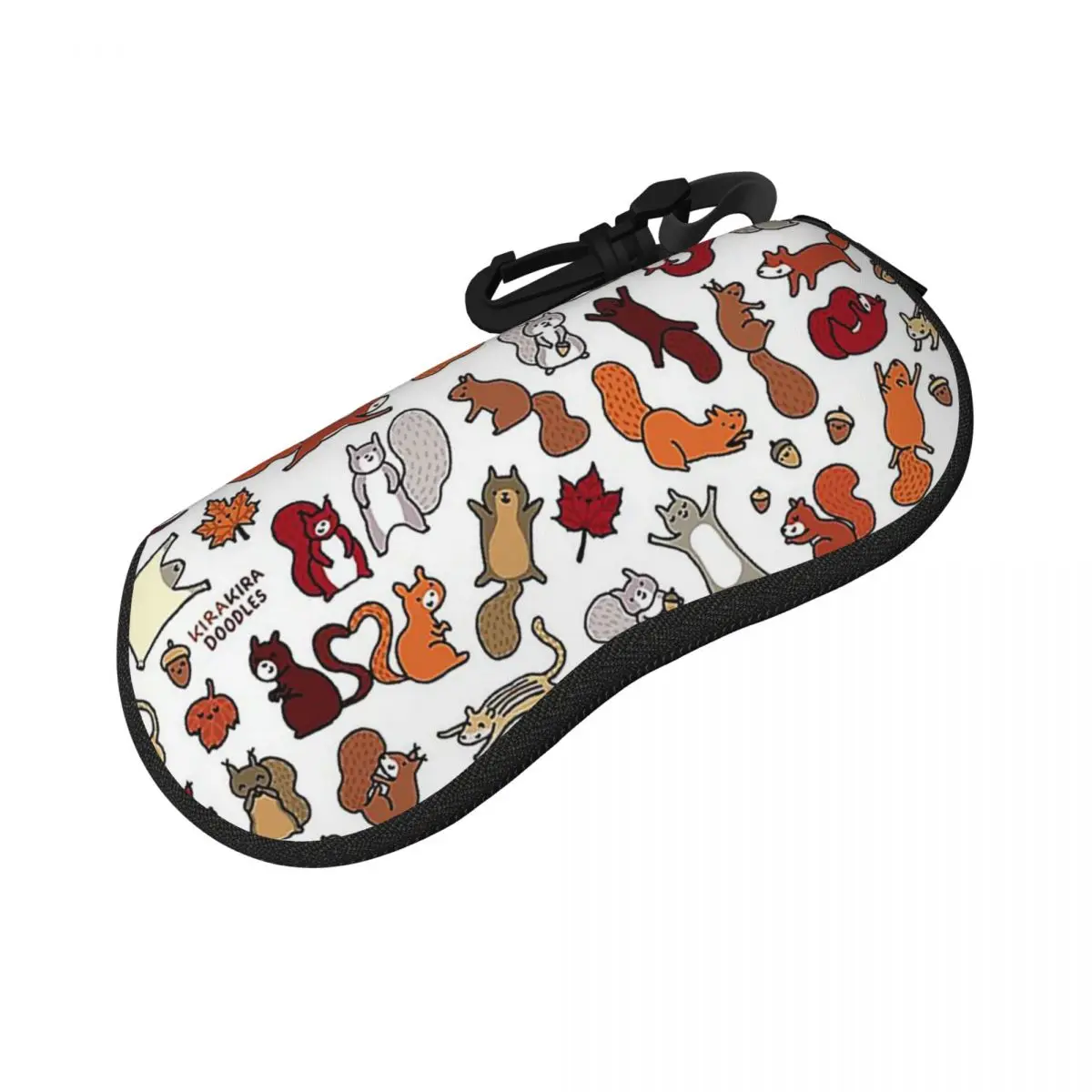 秋のリス落書きシェルメガネケースプロテクターサングラスボックス女性男性ソフト眼鏡バッグポーチ