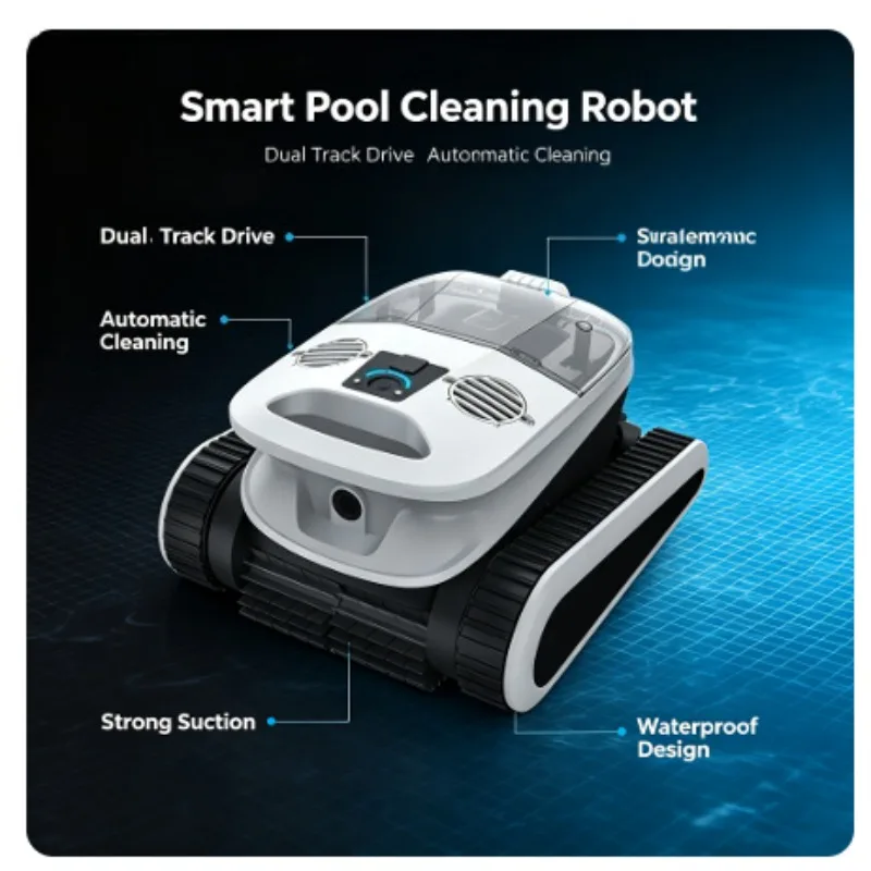 Wireless Rechargeable Automatic Swimming Pool Cleaner Wall Climbing Underwater Cleaning Robot 110V 220V Pool Vacuum Machine