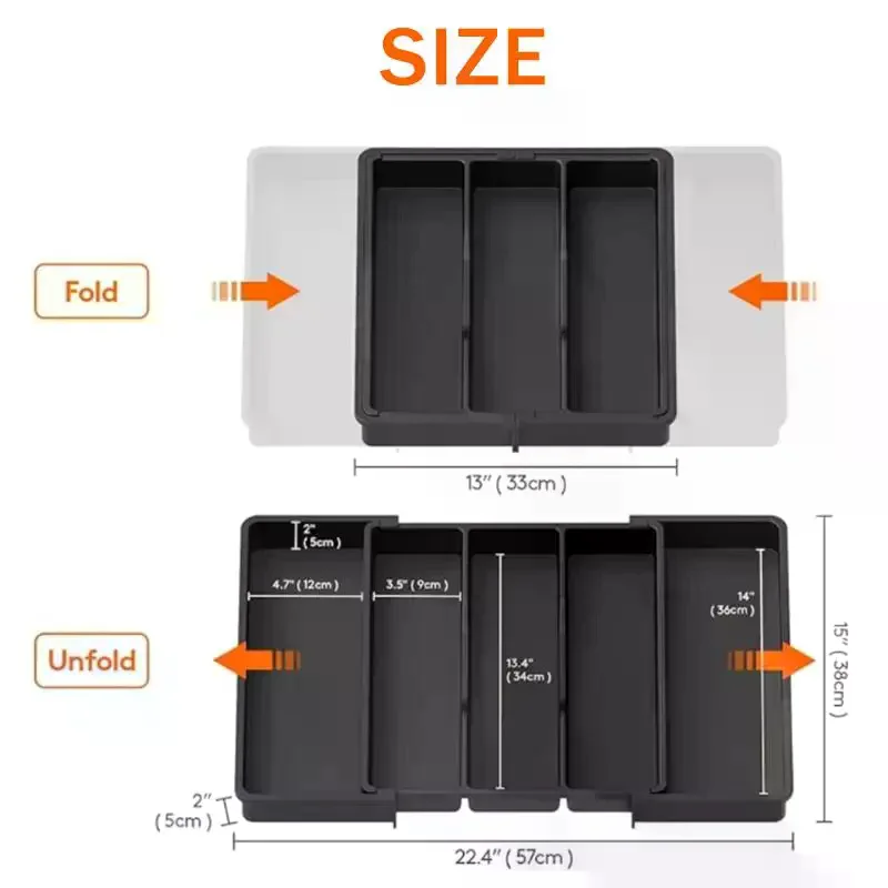 Expandable Cooking Utensil Tray Utensil Organizer For Kitchen Drawers Adjustable Cutlery Silverware Flatware Holder Kitchen Tool