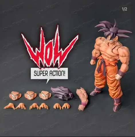 New-Hot Wow Super Action Studio 1/12 Dragon Ball Kaiouken Son Goku Anime Action Figure Collectible Model Toy Kid Gift