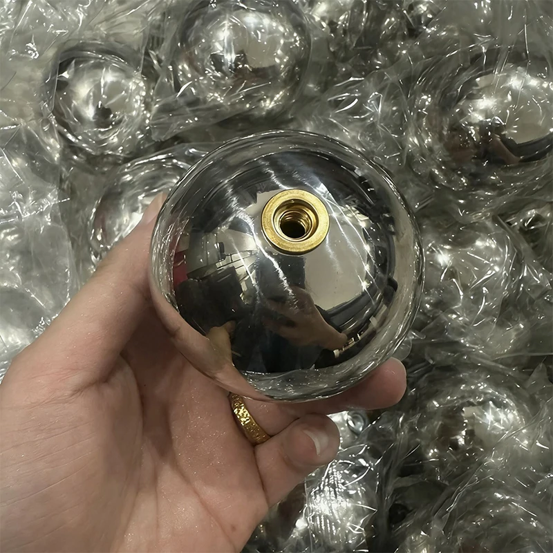 1-5Pcs 304 Stainless Steel Hollow Ball M5 M6 M8 M10 Hole Sleeve Nut Thread Steel Ball Mirror Decorative Ball Head OD 25mm-20mm