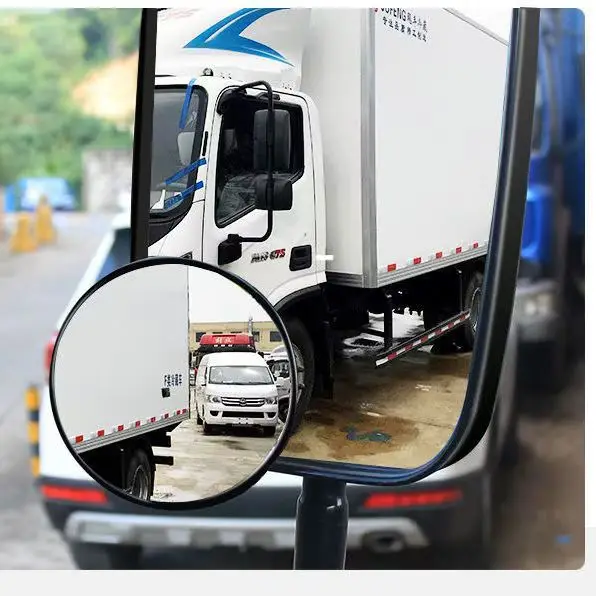 

HD Convex Wide-Angle Blind Spot/Backup Mirror for Trucks, Buses, Cars - Universal Fit Round Reflective Rearview Add-On