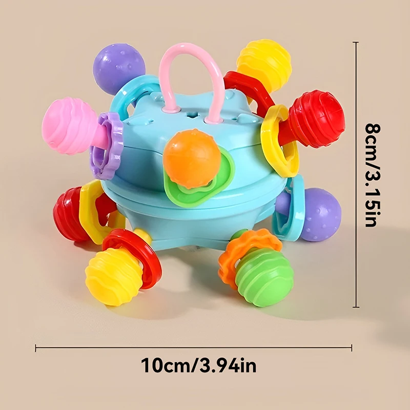 Star Grip Ball Rattle Tooth Glue Toy Can Rotate Pronunciation Manhattan ball grip Baby bite touch ball Manhattan Atomic ball