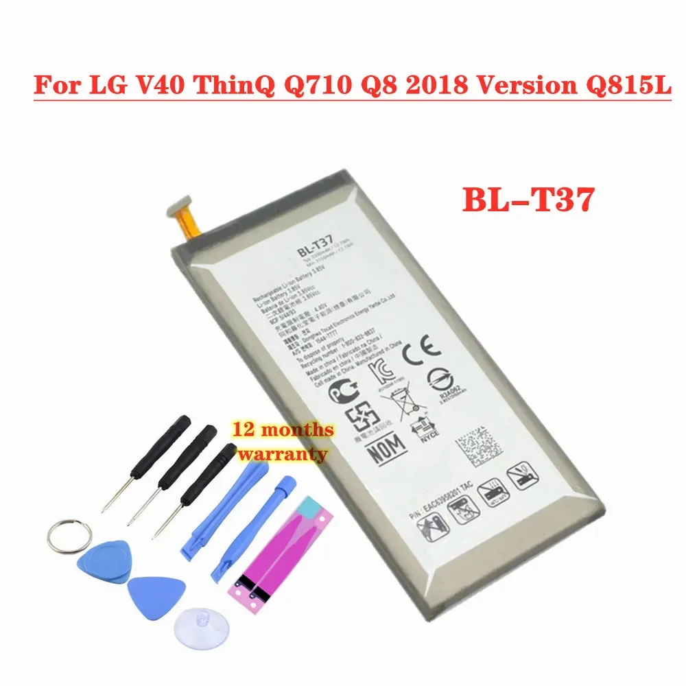 

High Quality 3300mAh BLT37 BL-T37 Replacement Battery For LG V40 ThinQ Q710 Q8 2018 Version Q815L BL T37 Phone Battery + Tools
