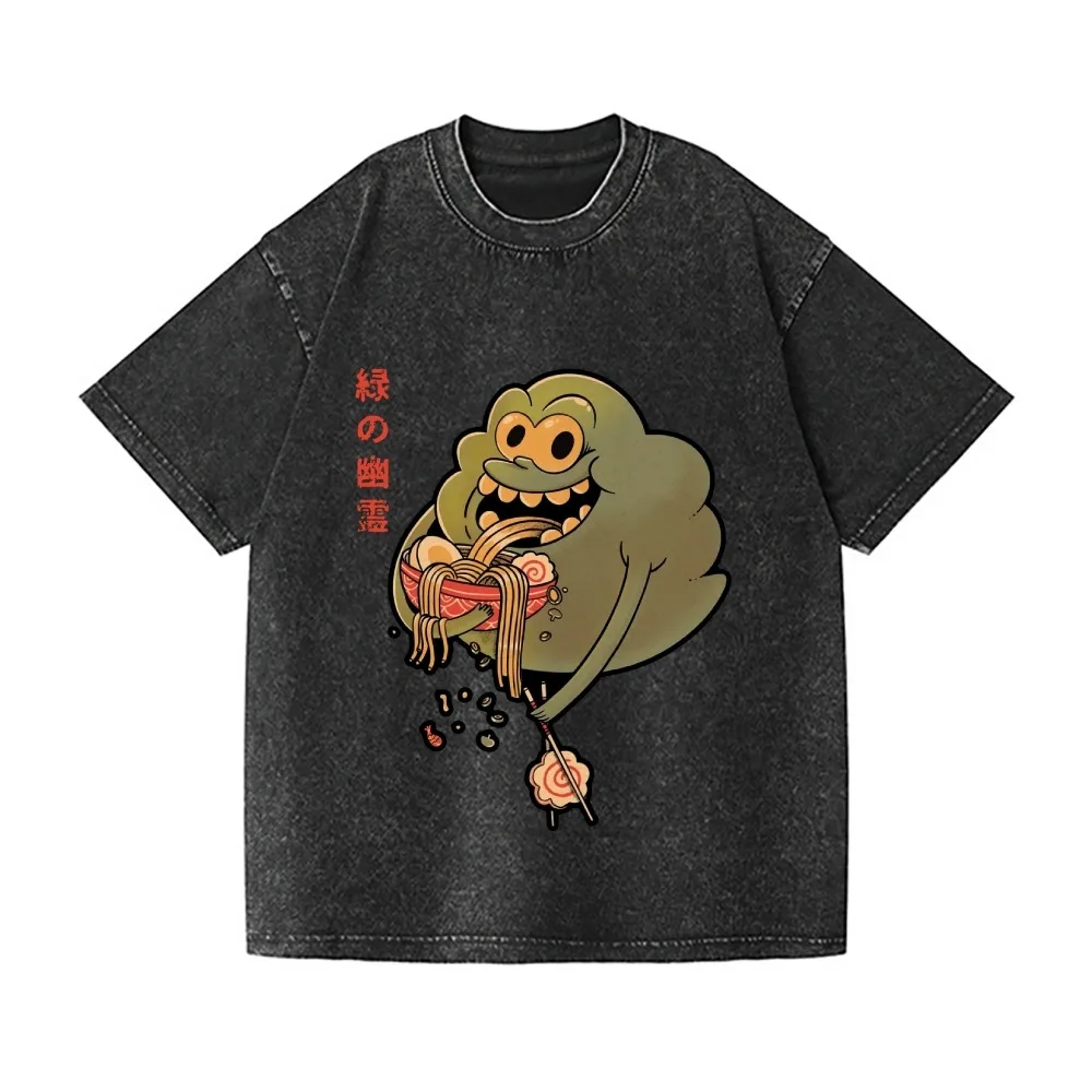 

Винтажная футболка в японском стиле, праздничная футболка с принтом Ghost Ramen, шикарные футболки в стиле Харадзюку, повседневные свободные летние топы с короткими рукавами