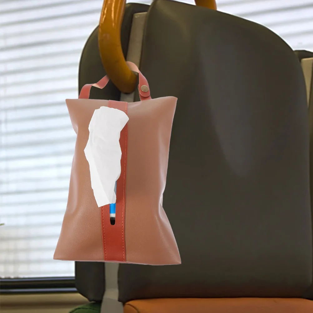 

2Pcs Car Tissue Holder Case Portable Hanging Tissue Dispenser Durable Stylish Easy Clean for Vehicle Home Office