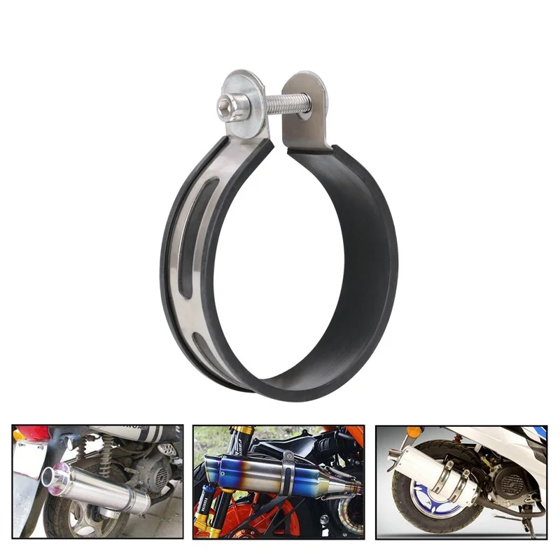 Motorrad Auspuff Schalldämpfer Klemme Auspuffrohr Unterstützung Halterung Festen Ring Aufhänger Band Leuchte 60/88mm Unterstützung Halterung – Detail 3