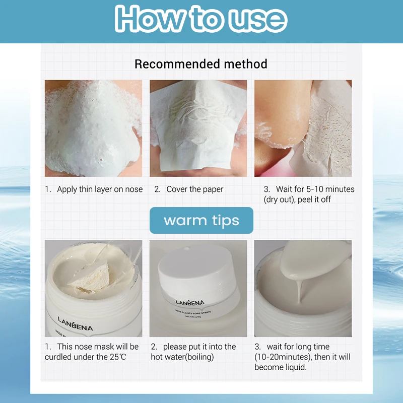 Blackhead Remover Peel Off Mask Deep Cleansing Hydrating Oil Control Pore Strip Peeling Mask with 180pcs Nasal Mask Paper view 5