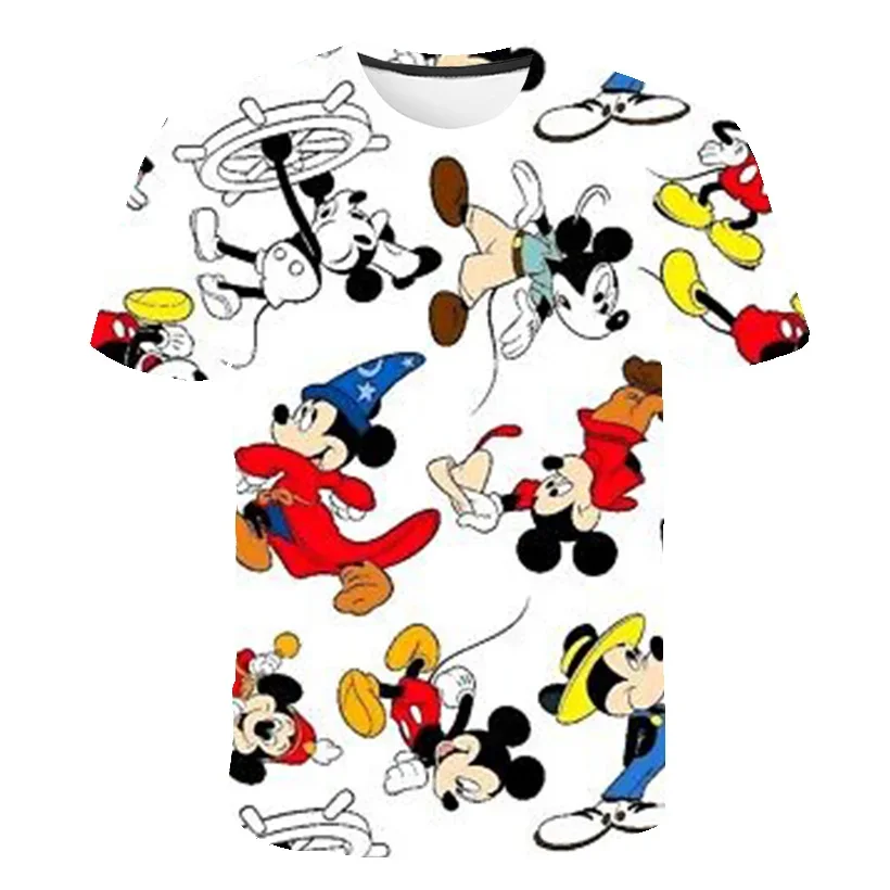 2024 Summer Disney Mickey Mouse 3d Printed T-shirt Boys Girls T-shirt Top Casual kids Fashion short sleeve shirt single topop