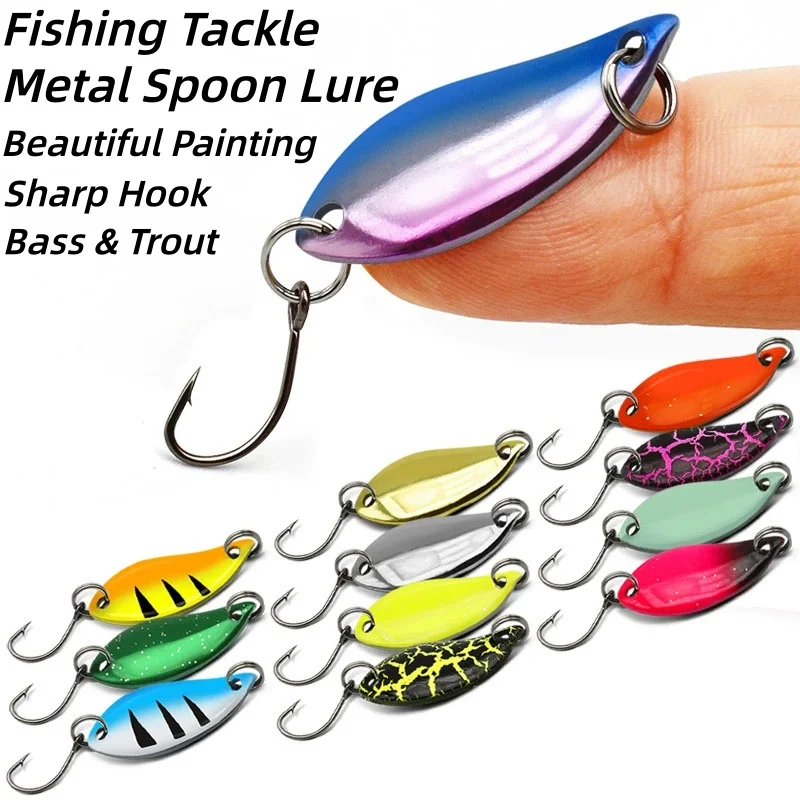 3cm 2.5g/3.5g/5g Fishing Tackle Metal Spoon Lure Sharp Hook Hard Sequins Lure Bait Freshwater Saltwater Spinner Spoons