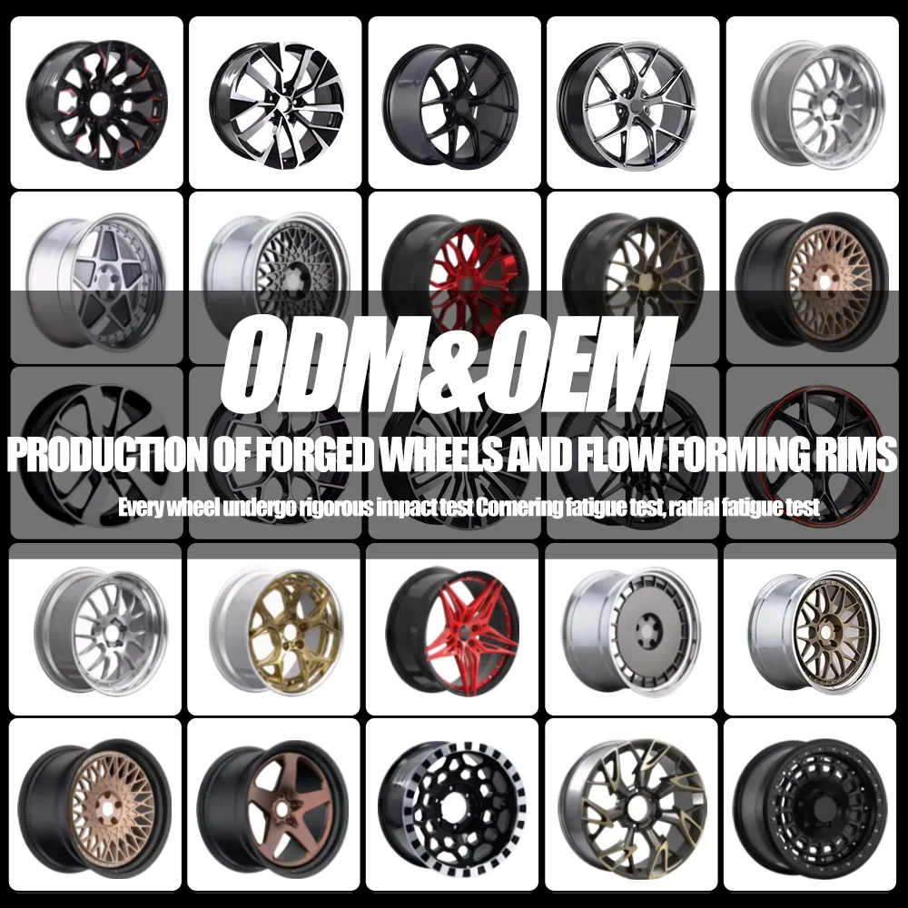 Shiny Black Multi-Spoke Forged Wheels Decorative Gold Edge Styling Fit Most Mid and Full Size Luxury Sedan