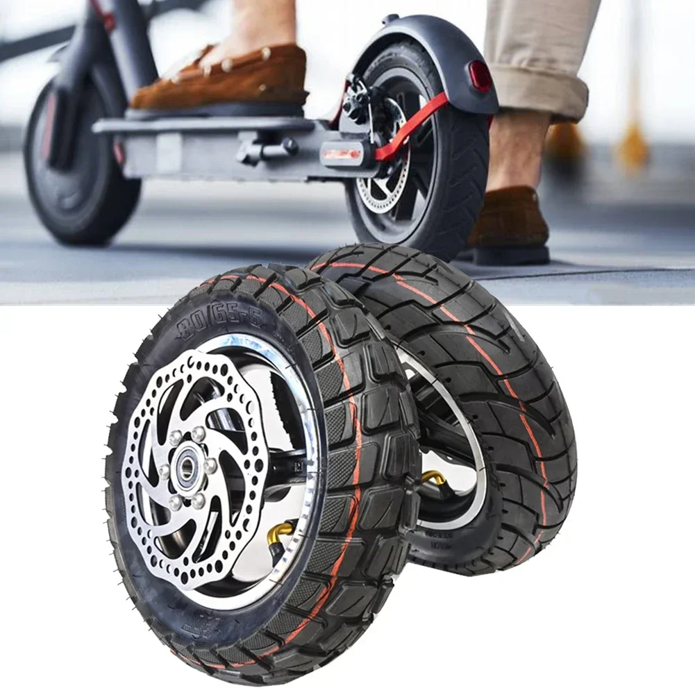 

10Inch(80/65-6) Electric Scooter Tires Rear Wheel Off-Road Brake Wheel Rim With Disc Brake Including Disc Brake For Rotor Parts
