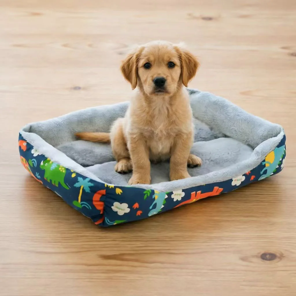 Cama estampada acolchada para perro y gato – Suave y cálida para todas las estaciones - imagen 5