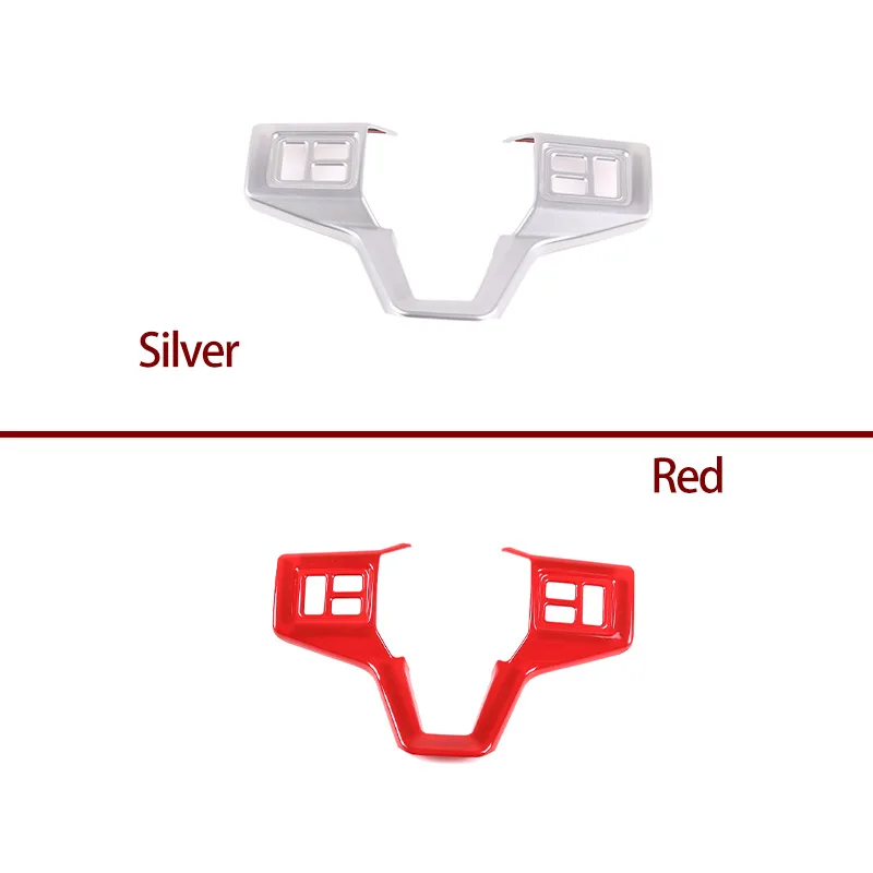 ABS Red/Silver For Polaris RZR PRO XP UTV 2021Car styling Steering Wheel Trim Frame Panel Sticker Car Interior Accessories