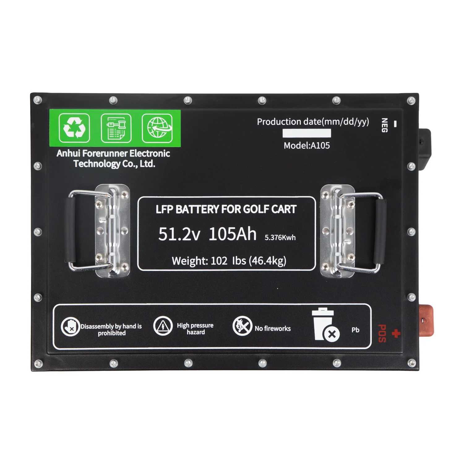 

2025/A105Lifepo4 51.2V 105ah 150ah Battery Golf Cart Lithium Battery with B-M-S Blue Tooth Function Work This 827 Battery Indi
