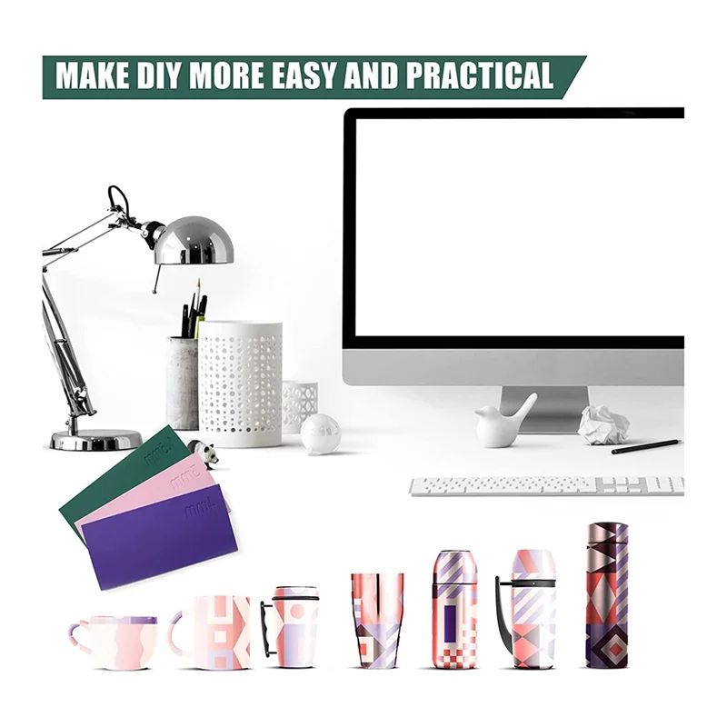 ABVJ-3Pcs Sublimation Tumblers Wrap, Silicone Mug Tumbler Wrap Mug Sublimation Wrap For Sublimation Tumblers Mug Heat Press