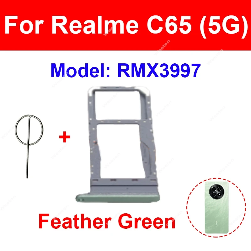 Vassoio Porta SIM E MicroSD Per Realme C67 4G RMX3890 – Compatibile, Color Verde Oasis