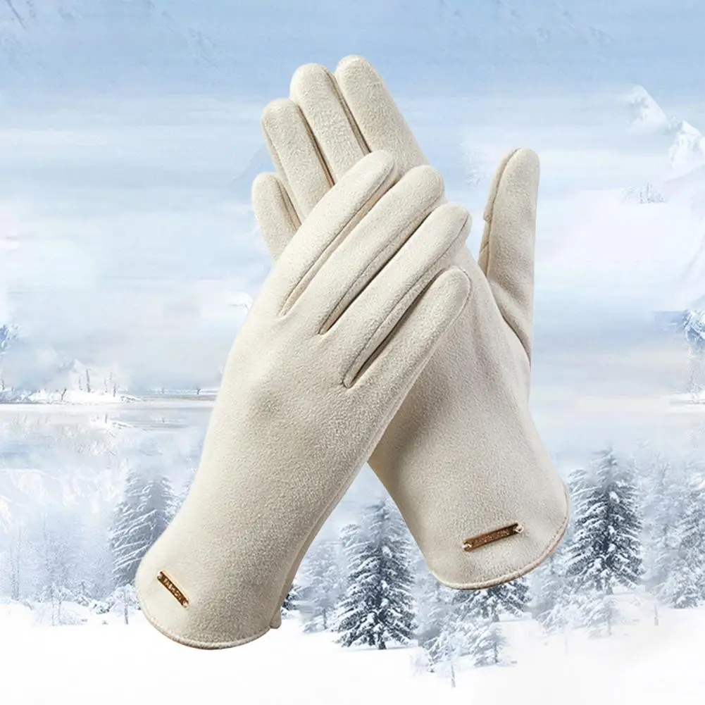 

Velvet lined Women Gloves Women's Winter Padded Ski Gloves Windproof Wear Resistant Cold Weather Riding for Outdoor