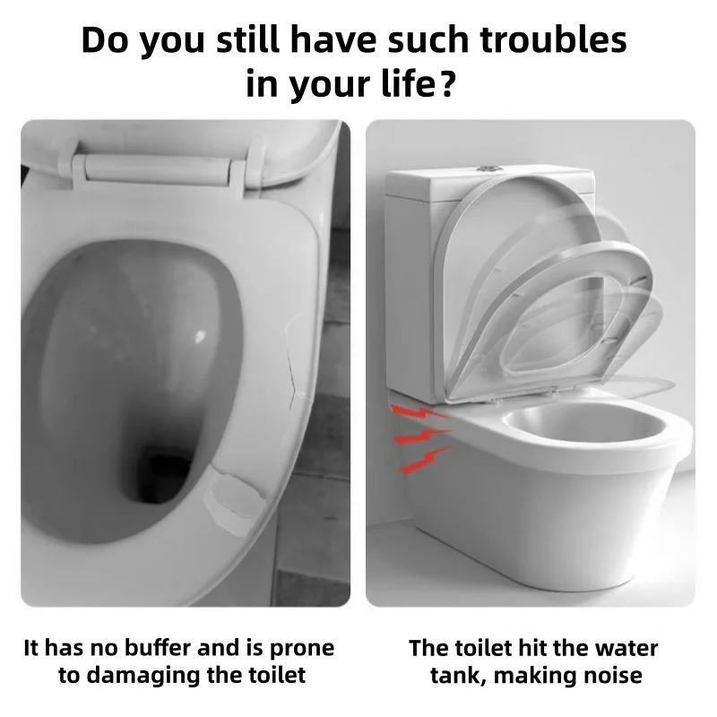 Self‑Adhesive Silicone Toilet Seat Bumpers Universal Fit Anti‑Slam Toilet Lid Bumpers Noise Reduction Toilet Seat Pads Spacers B