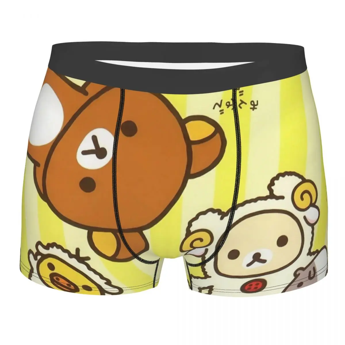 Rilakkuma Bear Yellow Duck Underpants Breathbale Panties Men's Underwear Comfortable Shorts Boxer Briefs