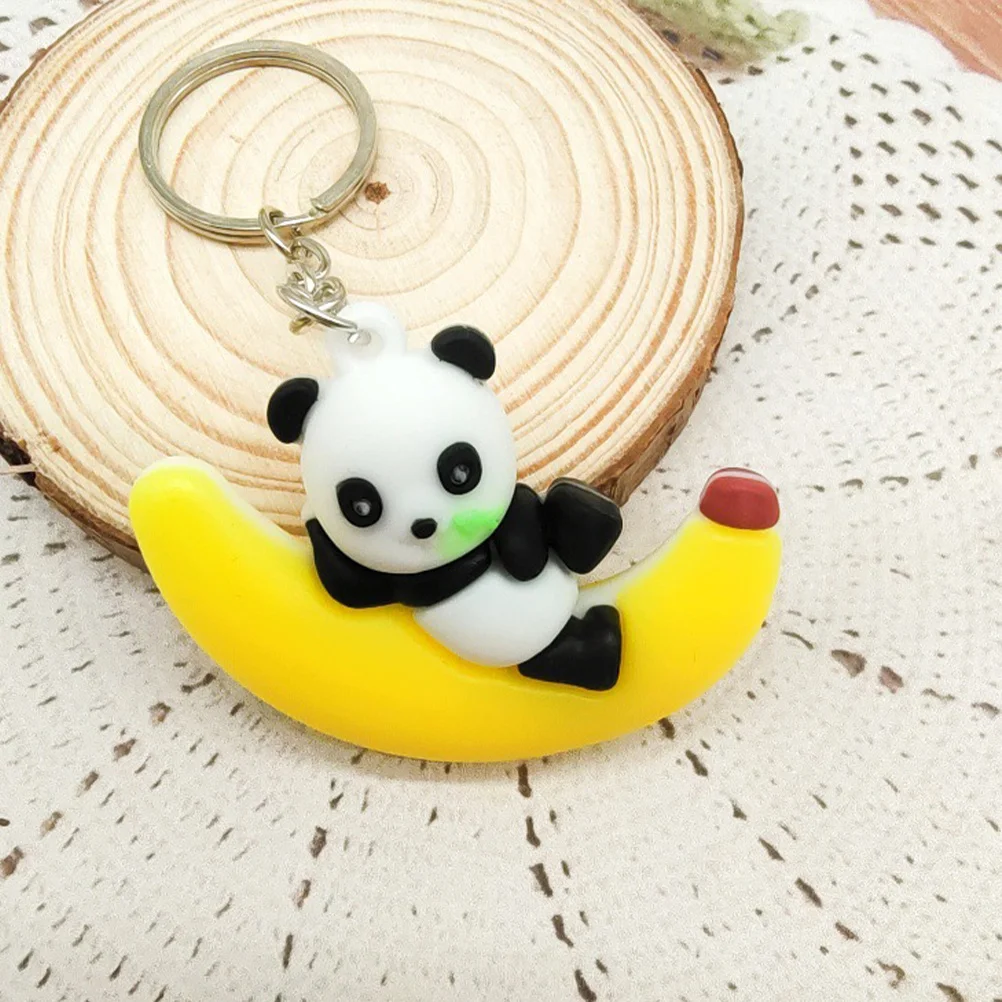 

4Pcs Panda Keychain Cartoon Animal Hanging Pendant Cute Bag Backpack Charm Decorative Accessory Keychain