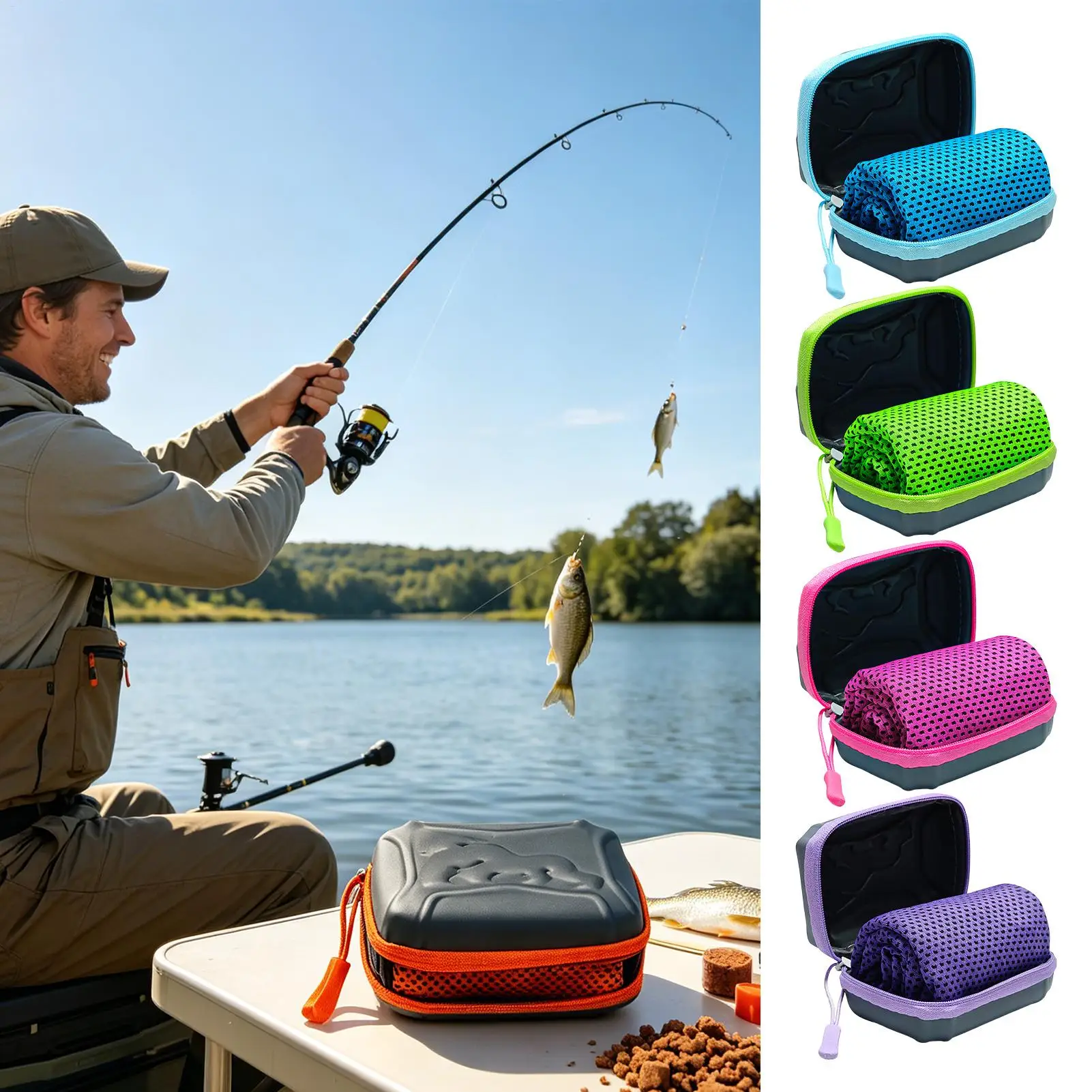 Cooling Towels For Sports 30x80cm Breathable Quick Drying With Storage Box Hot Weather Summer Cool Neck Towel For Men Women